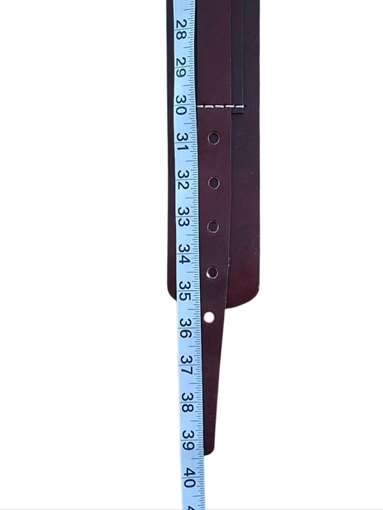 Holt Renfrew Luxe Brown Leather Belt Made in Canada Gold Buckle Timeless Classic - Picture 14 of 15